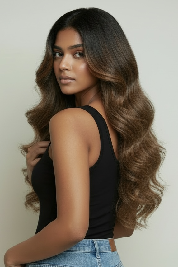 STARDUST G-Weft #B2/8 (Dark Brown X Light Brown) Genius Weft Hair Extensions