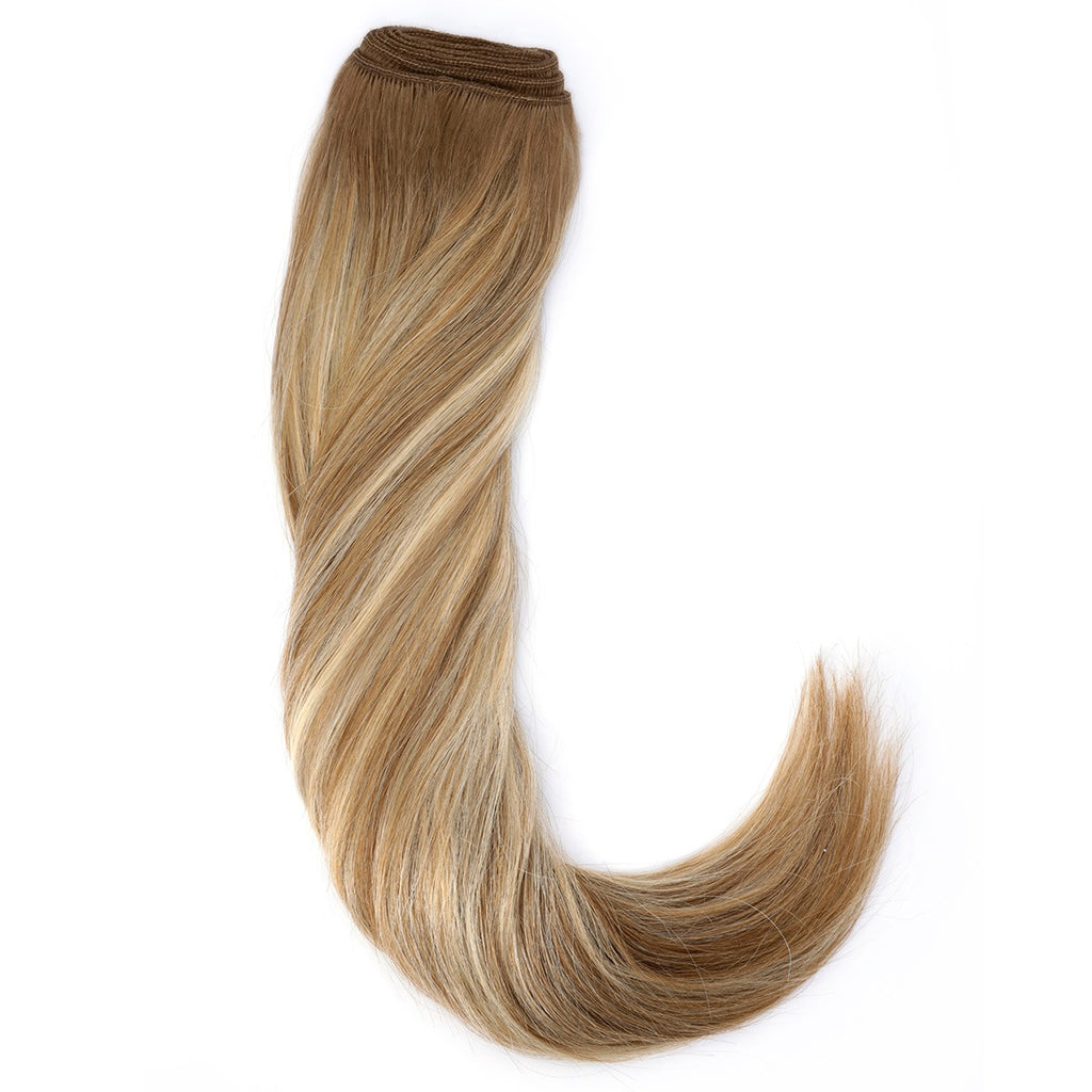 STARDUST Straight Machine Weft Balayage #B6/60 (Medium Golden Brown X Platinum Blonde) Hair Extensions