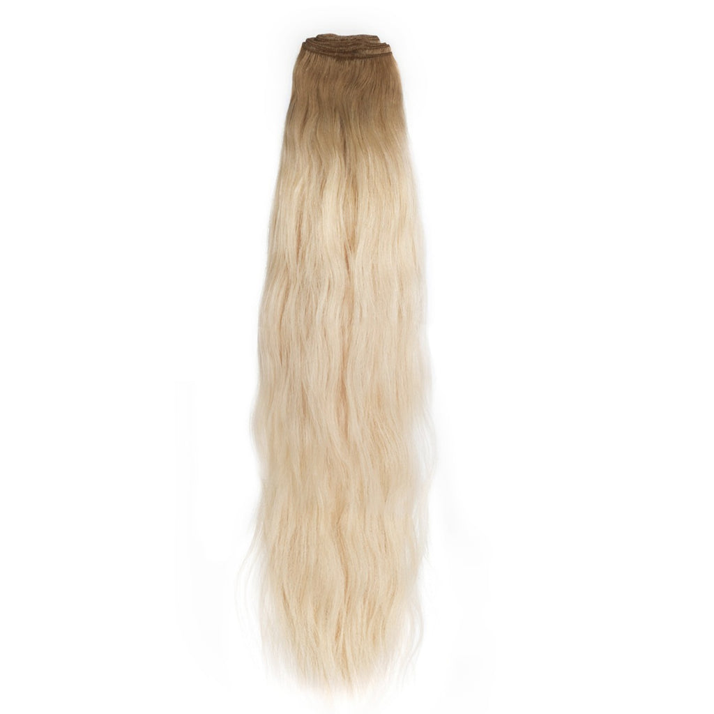 STARDUST Wavy Machine Weft Rooted #6/60 (Chestnut Brown x Platinum Blonde) Hair Extensions
